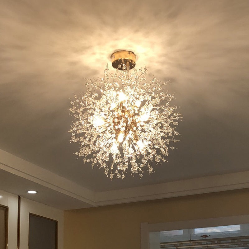 Modern Crystal Dandelion Chandelier indoor Lighting Pendant Lamp For Living Room Dining Room Home decorative luminaires - Homely Arts