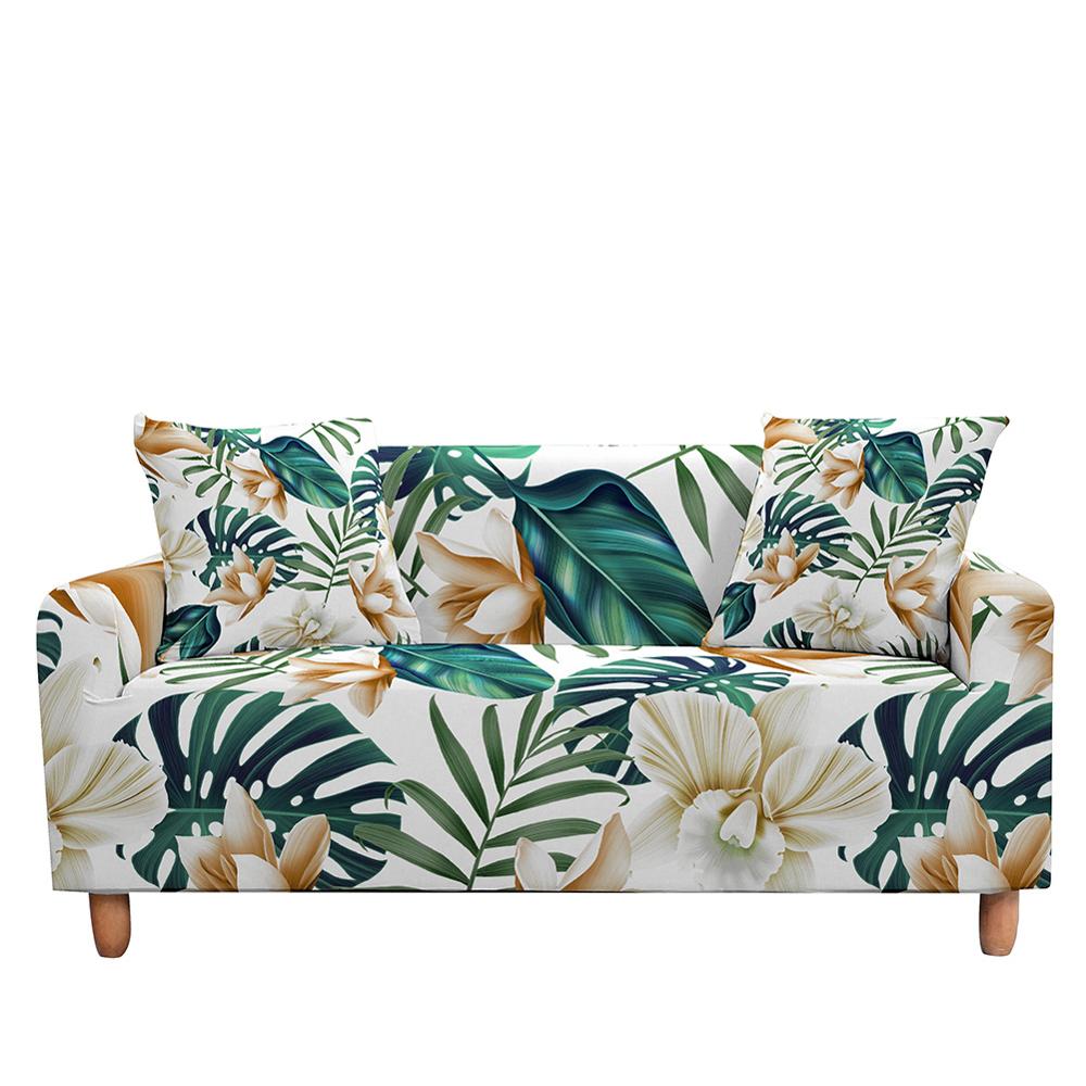 Stretch Sofa Cover  Elastic Slipcover Tropical Leaves for Living Room Sectional L Shape Sofa Couch Cover - Homely Arts