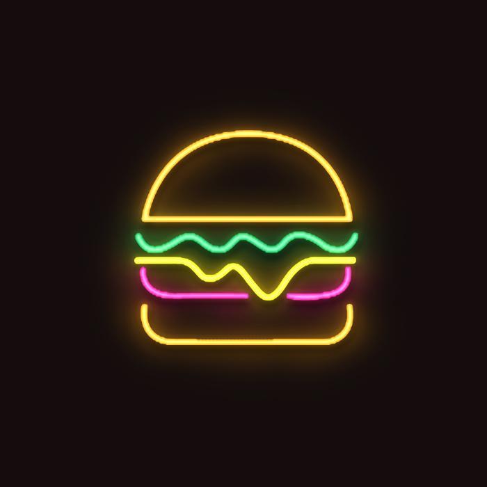 BURGER LED NEON SIGN - Homely Arts