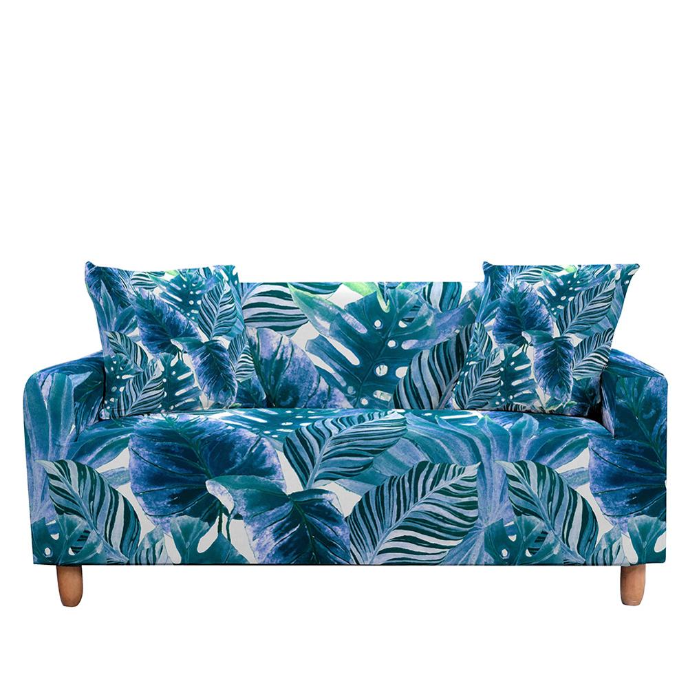 Stretch Sofa Cover  Elastic Slipcover Tropical Leaves for Living Room Sectional L Shape Sofa Couch Cover - Homely Arts