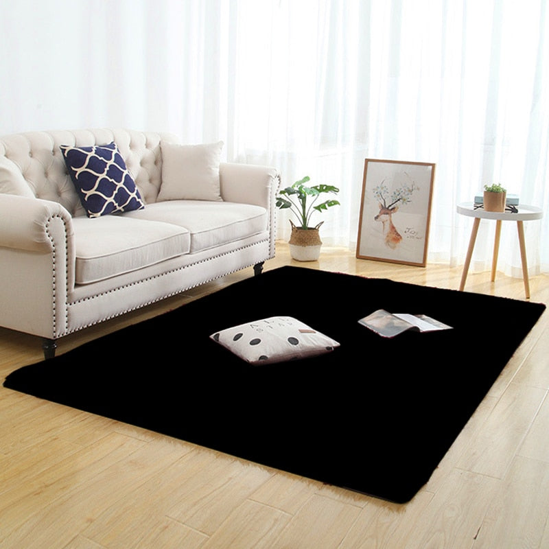 Silky Fluffy Carpet Modern Home Decor Long Plush Shaggy Rug Children's Play Mats - Homely Arts