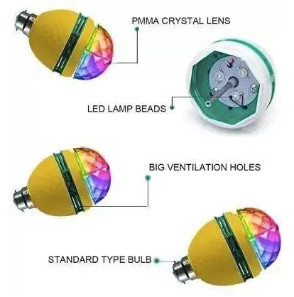 360 Degree Rotating LED Crystal Bulb - Homely Arts