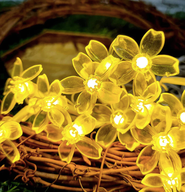 Combo of Silicone Blooming Flower Fairy String Lights (Yellow, White and Red) - Homely Arts