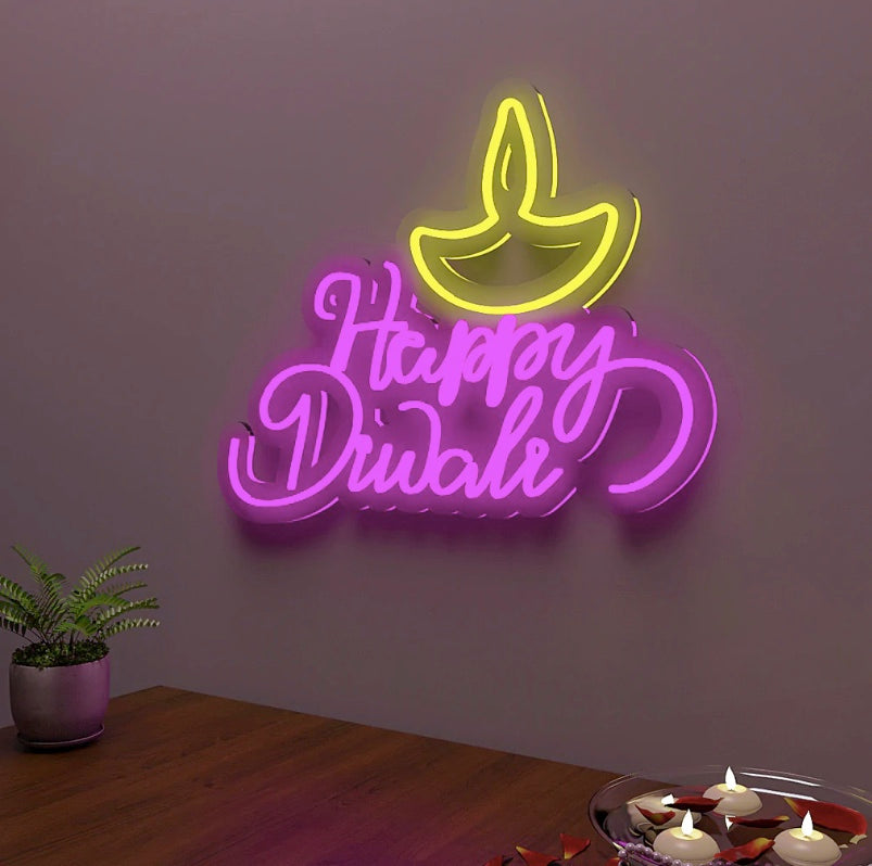 Happy Diwali Design Neon LED Light best Quality - Homely Arts