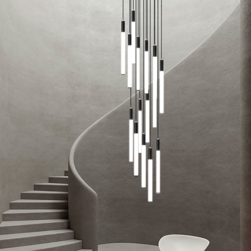 Long lamp stair chandelier modern led living room chandelier indoor lighting - Homely Arts