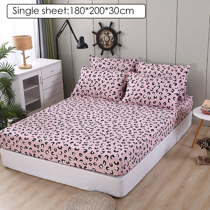 Fitted Bed Sheet Red Heart Printed - Homely Arts