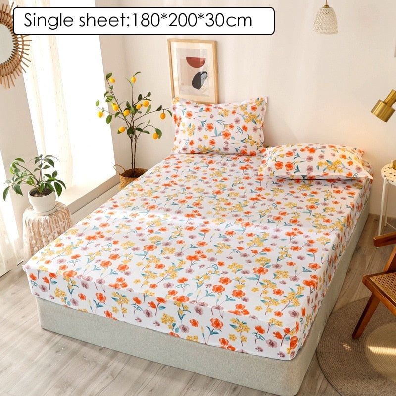 Bedding Linens King Size Heart-shaped Pattern Fitted Sheet Set For Double Bed - Homely Arts