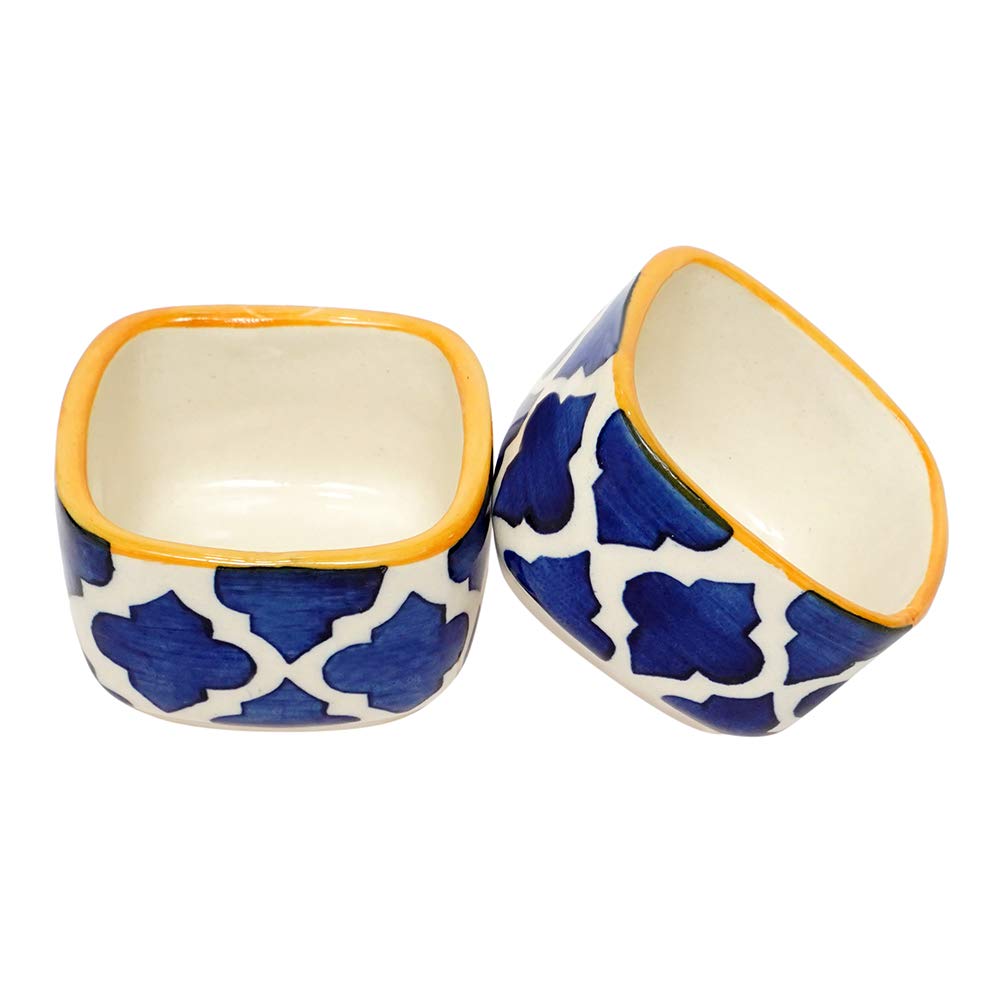 Square Ceramic Dip Serving Bowls Set of 2 - Homely Arts