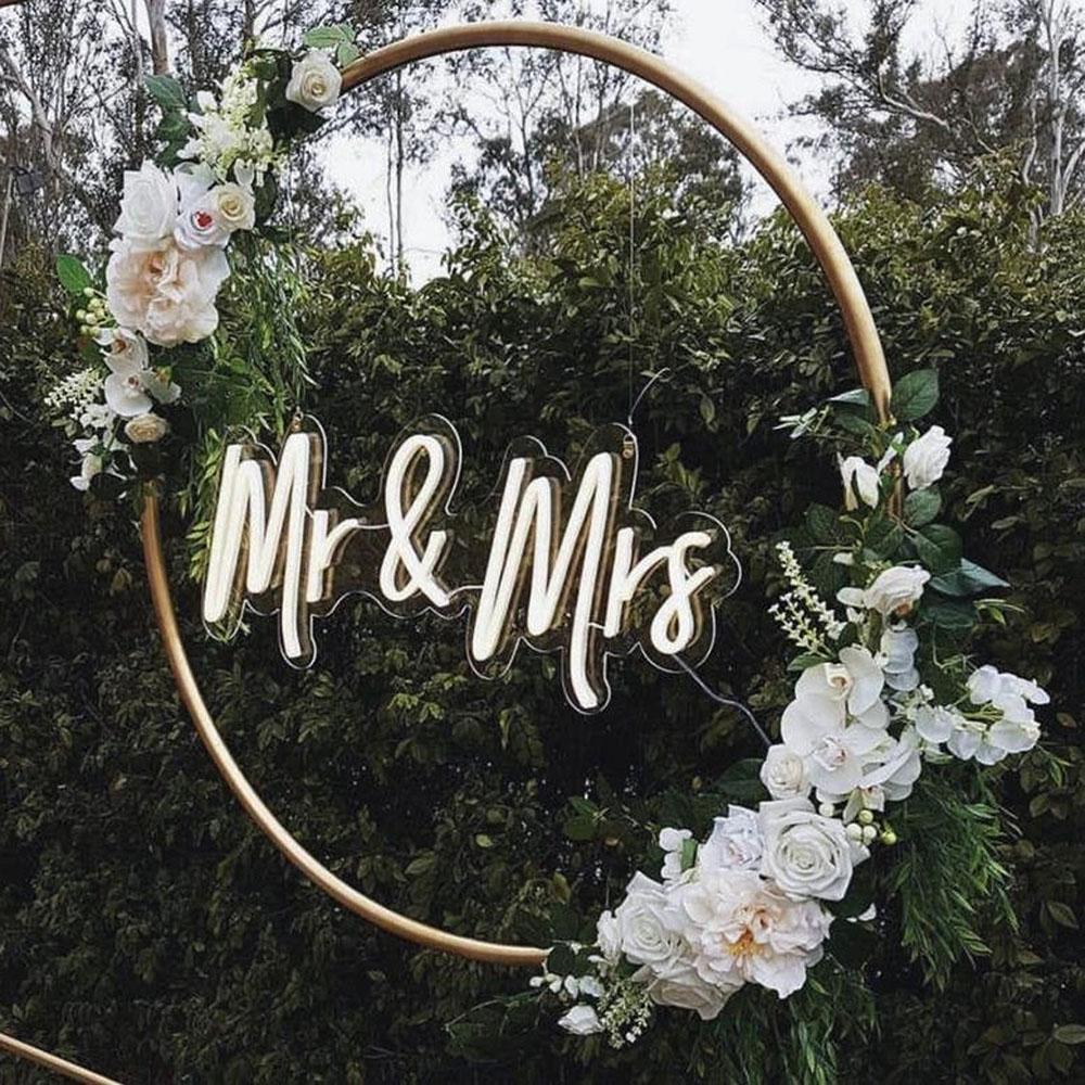 Wedding Decor Mr & Mrs Neon Sign For Garden Yard Wall Decor Party - Homely Arts