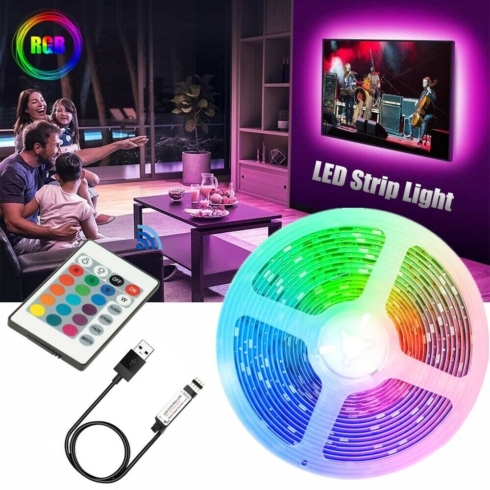 Led Strip RGB 5 Meter Remote Control Led Strip Light for Home Decoration with 2A Adapter (Multicolor, 5050, 300 led) - Homely Arts