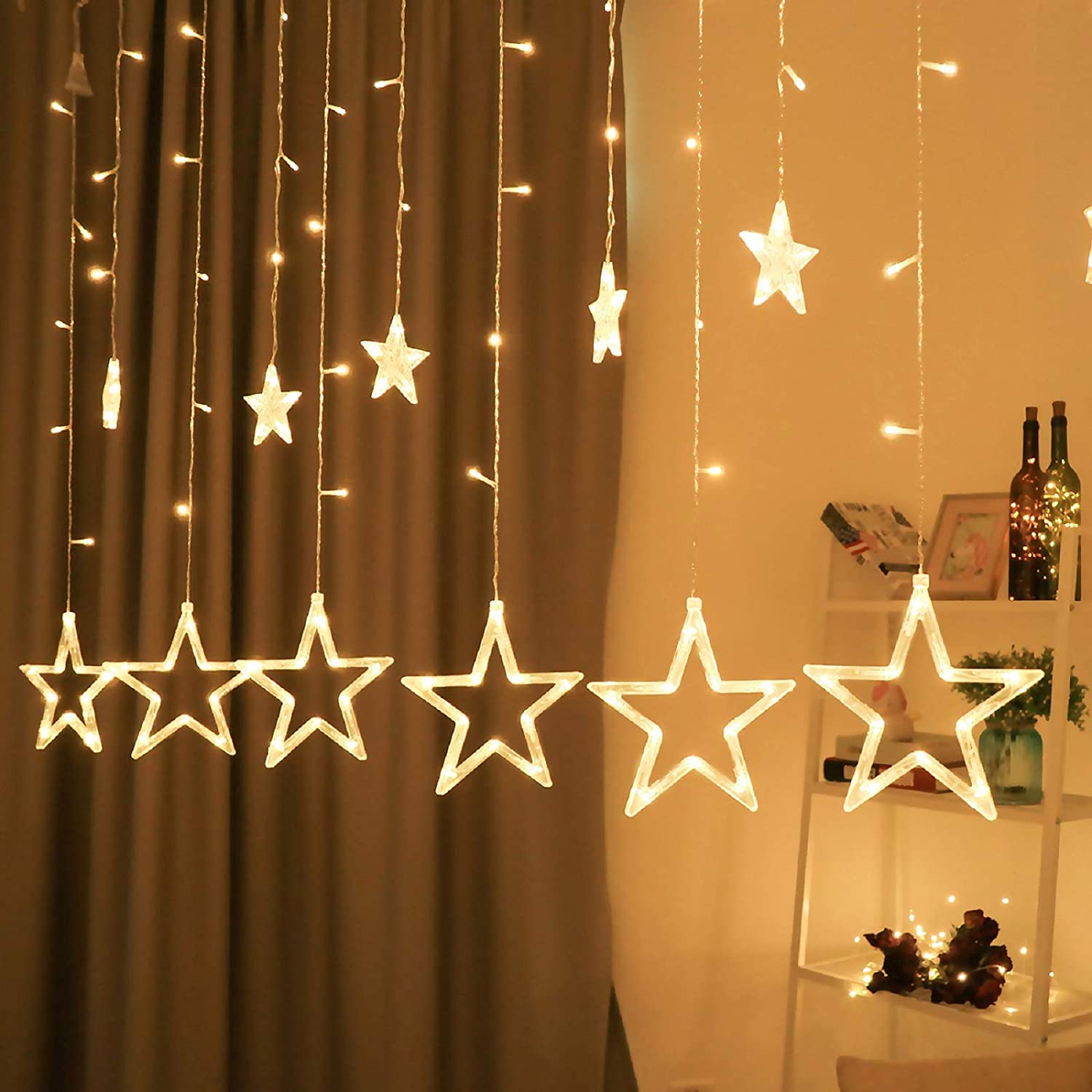 Curtain Star Lights (Warm White Bulb) - Homely Arts