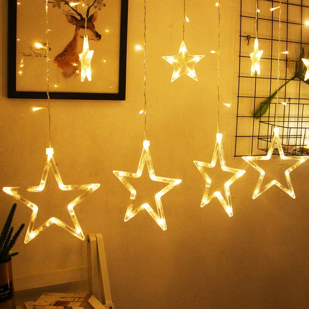 Curtain Star Lights (Warm White Bulb) - Homely Arts