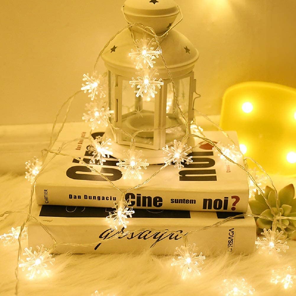 Merry Christmas Combo for 4 Snow Flakes Led Light (Pink, Warm white, Blue and Red) 16 snowflakes in each light - Homely Arts