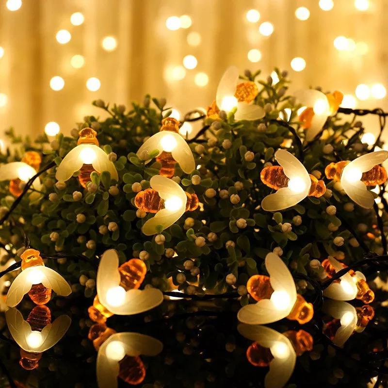 Honeybee String Lights,16 LED- 4 Meter Lights (Warm White) - Homely Arts