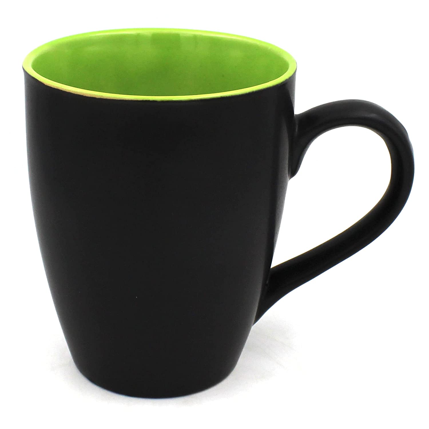 Black Coffee Mugs, 250 ML, Random Color Inside, Handmade Microwave Safe Ceramic Mugs (Set of 2 Mugs) - Homely Arts