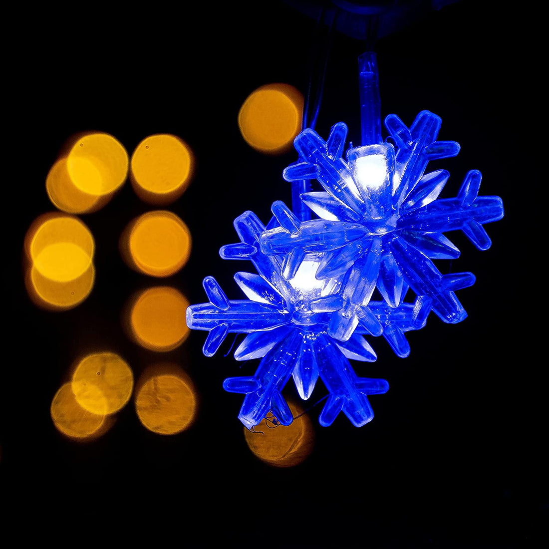 Christmas Lights 16 LEDs Snowflake Fairy String Light (Blue , AC Plug ) for Indoor & Outdoor Usage | Xmas | New Years | Party | Decoration - Homely Arts