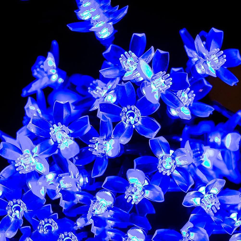 Silicone Blooming Flower Fairy String Lights (Blue Bulbs) - Homely Arts