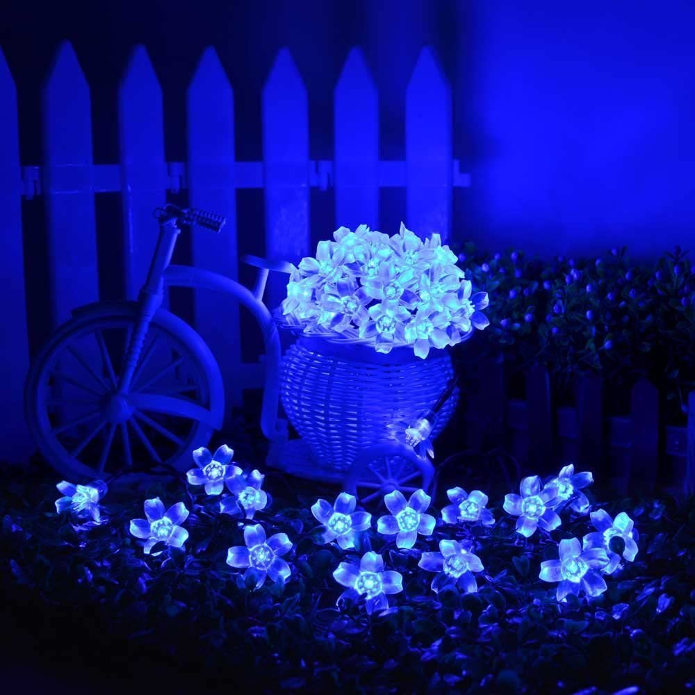Silicone Blooming Flower Fairy String Lights (Blue Bulbs) - Homely Arts