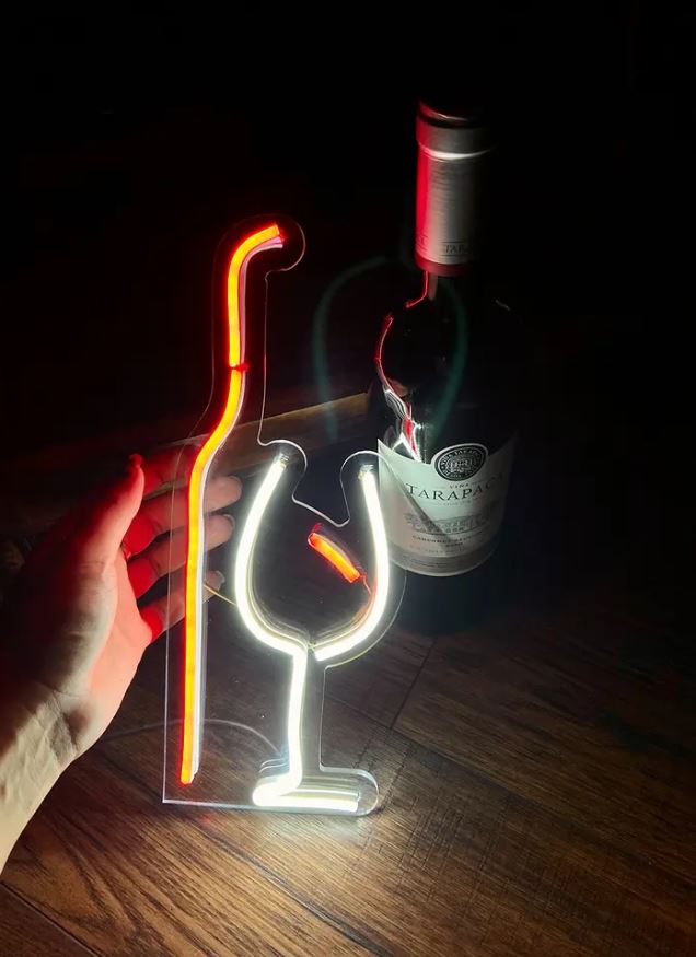 Neon Light Sign- Wine Set - Homely Arts