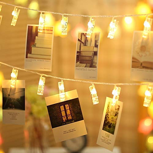 Photo Clip LED String Lights (Warm White Bulbs) - Homely Arts