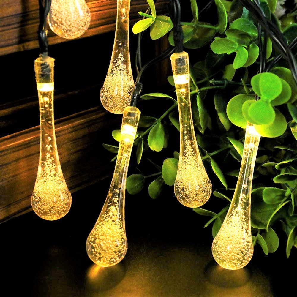 Smokeless 16 LED Gel Drop Shape Bulb Electric Corded String Lights - Homely Arts