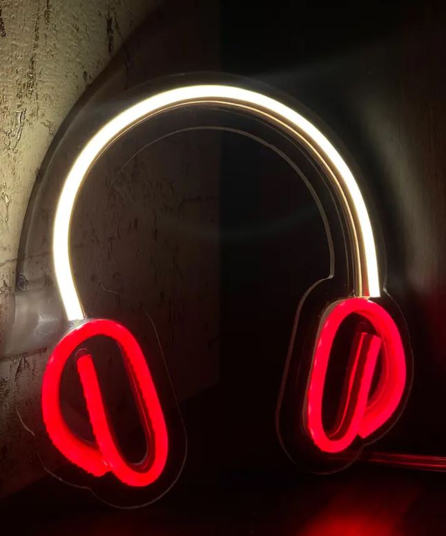 Neon Light Sign- Headphones - Homely Arts