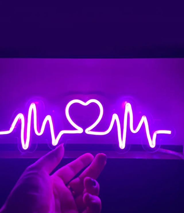 Neon Light Sign- Heartbeat - Homely Arts