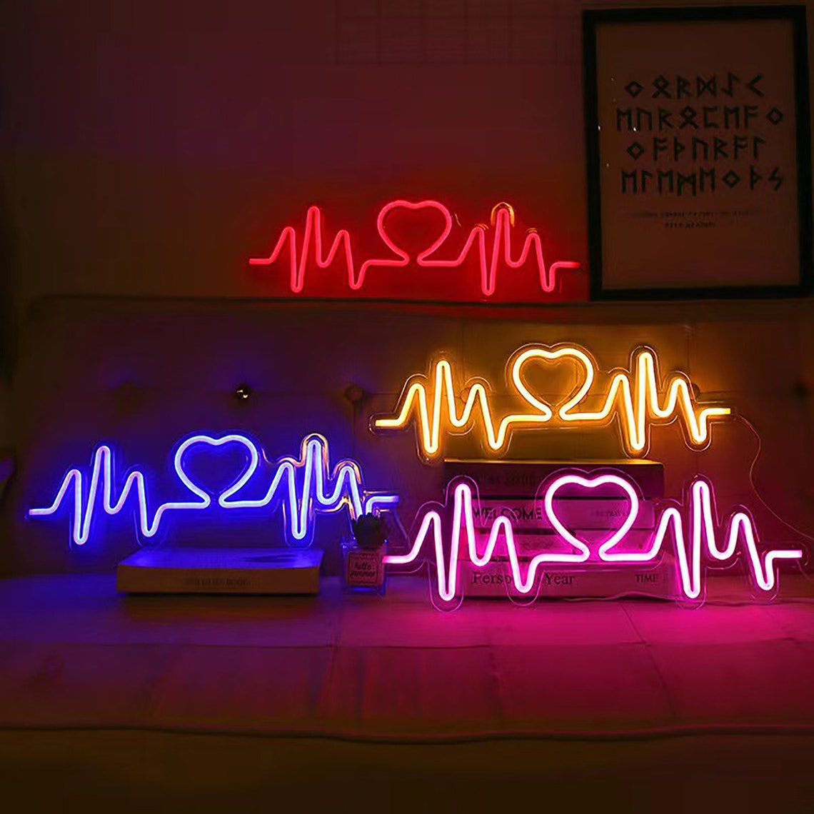 Neon Light Sign- Heartbeat - Homely Arts