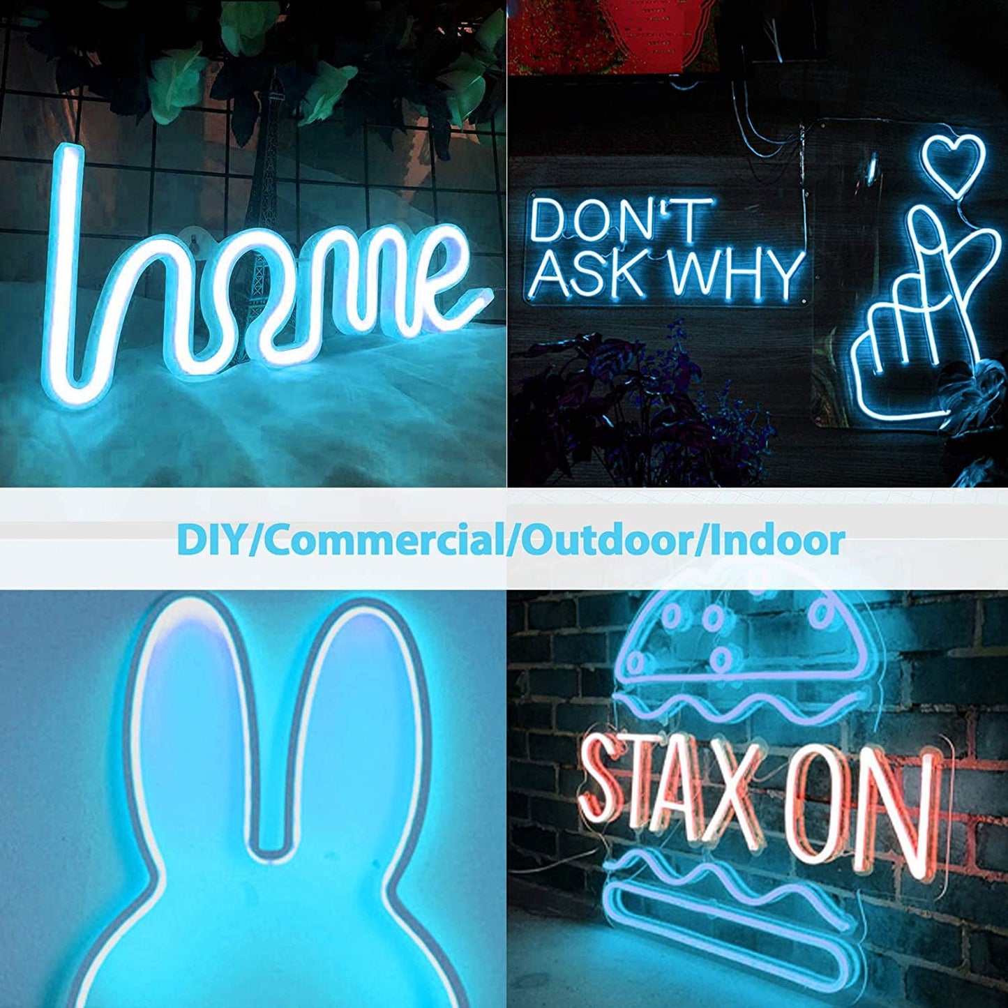 5 Meter Led Mini Neon Lights, Rope Lights, Super Bright for Outdoor Indoor Decoration(Icy Blue) - Homely Arts