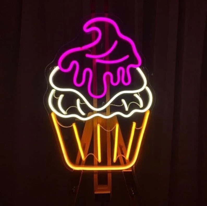 Cupcake Neon Sign, Custom Neon Sign, Neon Sign Bedroom, LED Neon Light - Homely Arts