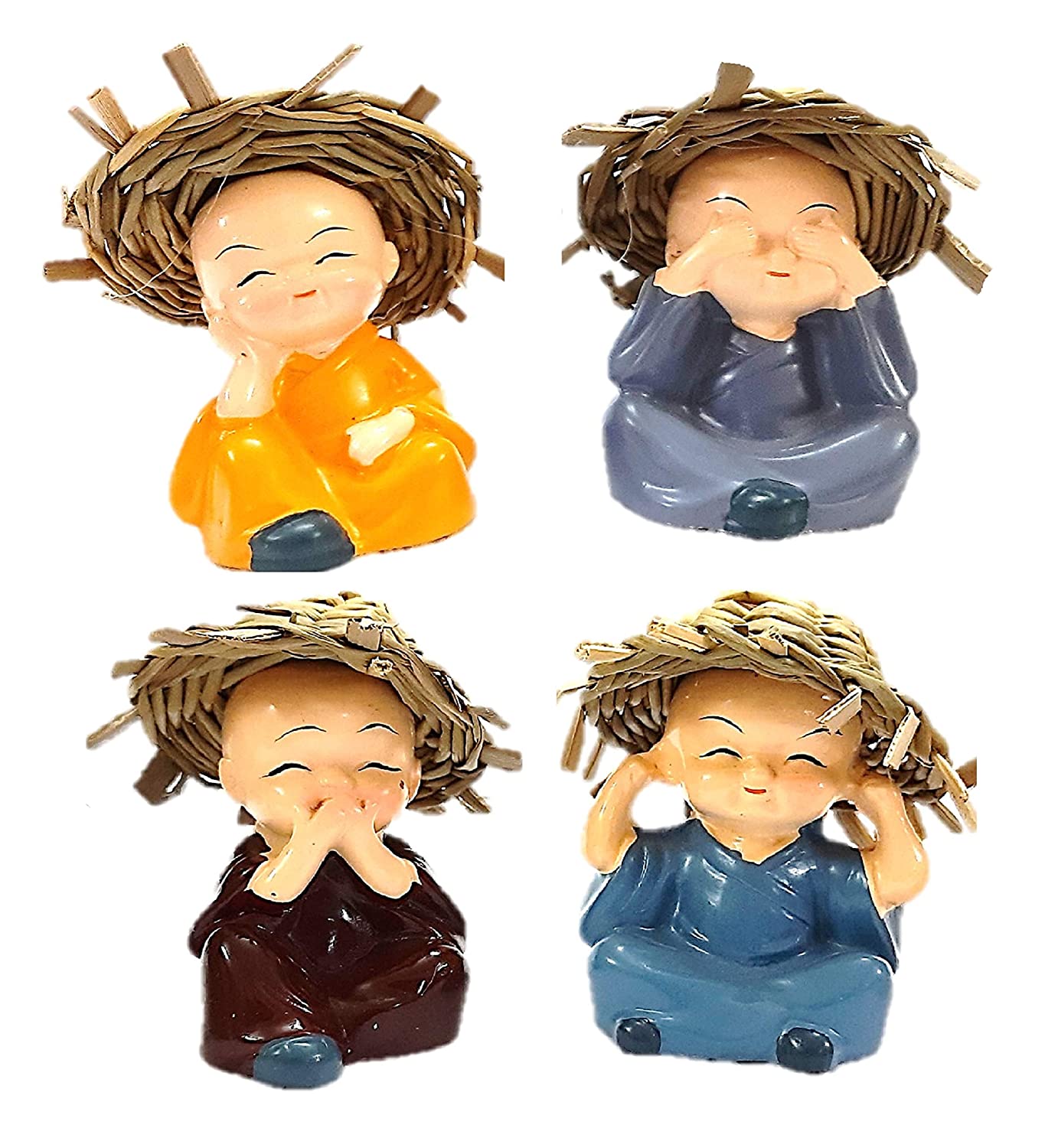 Monk with hat Set of 4 - Homely Arts