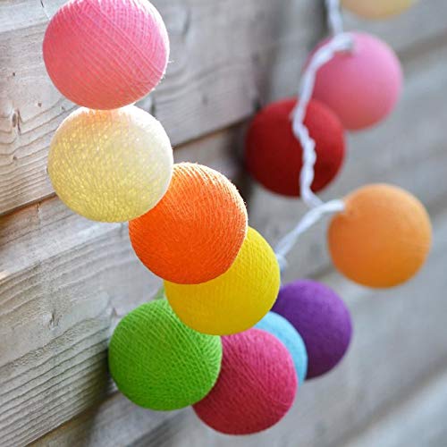 Multicolor Cotton Ball LED String Light - Homely Arts