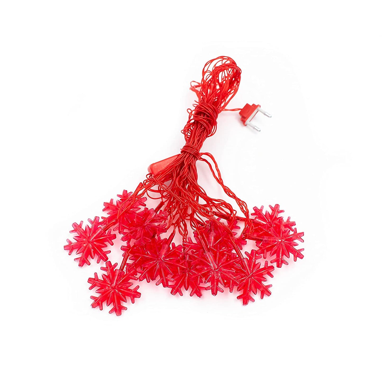 Christmas Lights 16 LEDs Snowflake Fairy String Light (Red , AC Plug ) for Indoor & Outdoor Usage | Xmas | New Years | Party | Decoration - Homely Arts