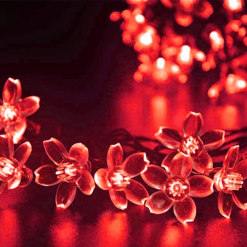 Red silicon flower string- 16 flower - Homely Arts