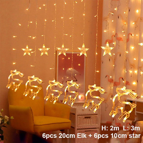 138LED Curtain Light String Light Christmas Decoration - Homely Arts