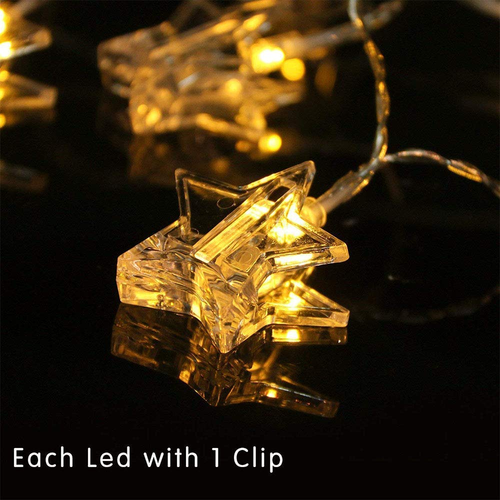 Star Photo Clip LED Lights (Warm White Bulbs) - Homely Arts