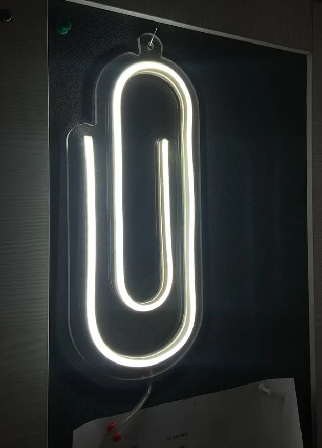 Neon Light Sign- Paperclip - Homely Arts