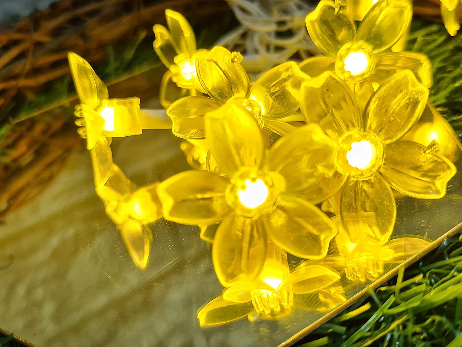 Silicone Blooming Flower Fairy String Lights (Yellow Bulbs) - Homely Arts